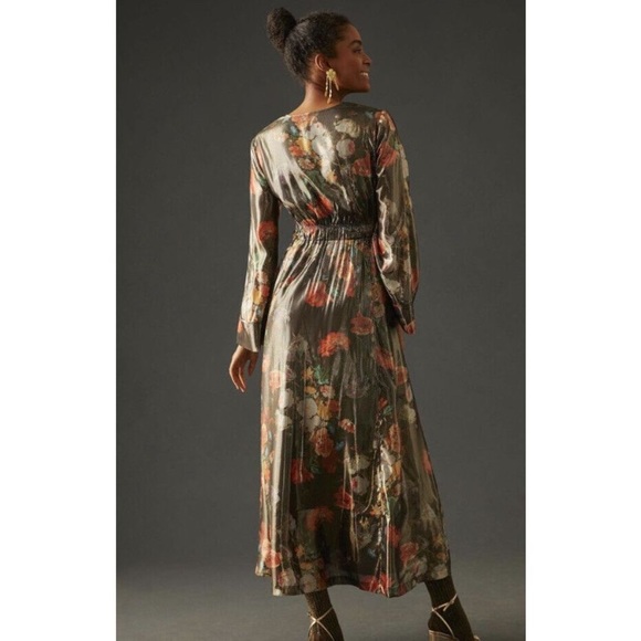 New Anthropologie Caballero Deep V-Neck Maxi Dress size S - Picture 6 of 15